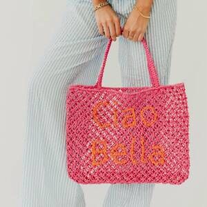 NEW PRETTY SIMPLE women's sandbar carryall summer tote bag in red